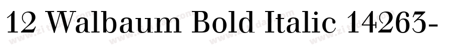 12 Walbaum Bold Italic 14263字体转换